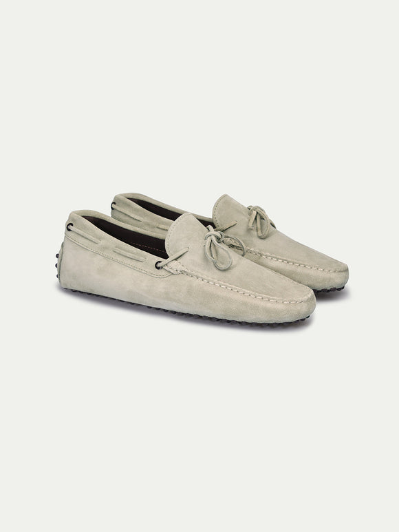 Light Grey Suede Ophelia Driving Loafers