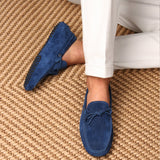 Marine Blue Suede Ophelia Driving Loafers - AW24