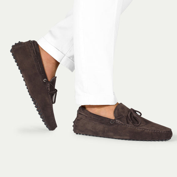 Chocolate Brown Suede Ophelia Driving Loafers