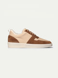Tan Suede and Cream Suede Astrid Fleece Lined Lace Up Sneakers