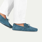 Sea Blue Suede Ophelia Driving Loafers