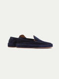 Navy Blue Suede Freya Calm Loafers