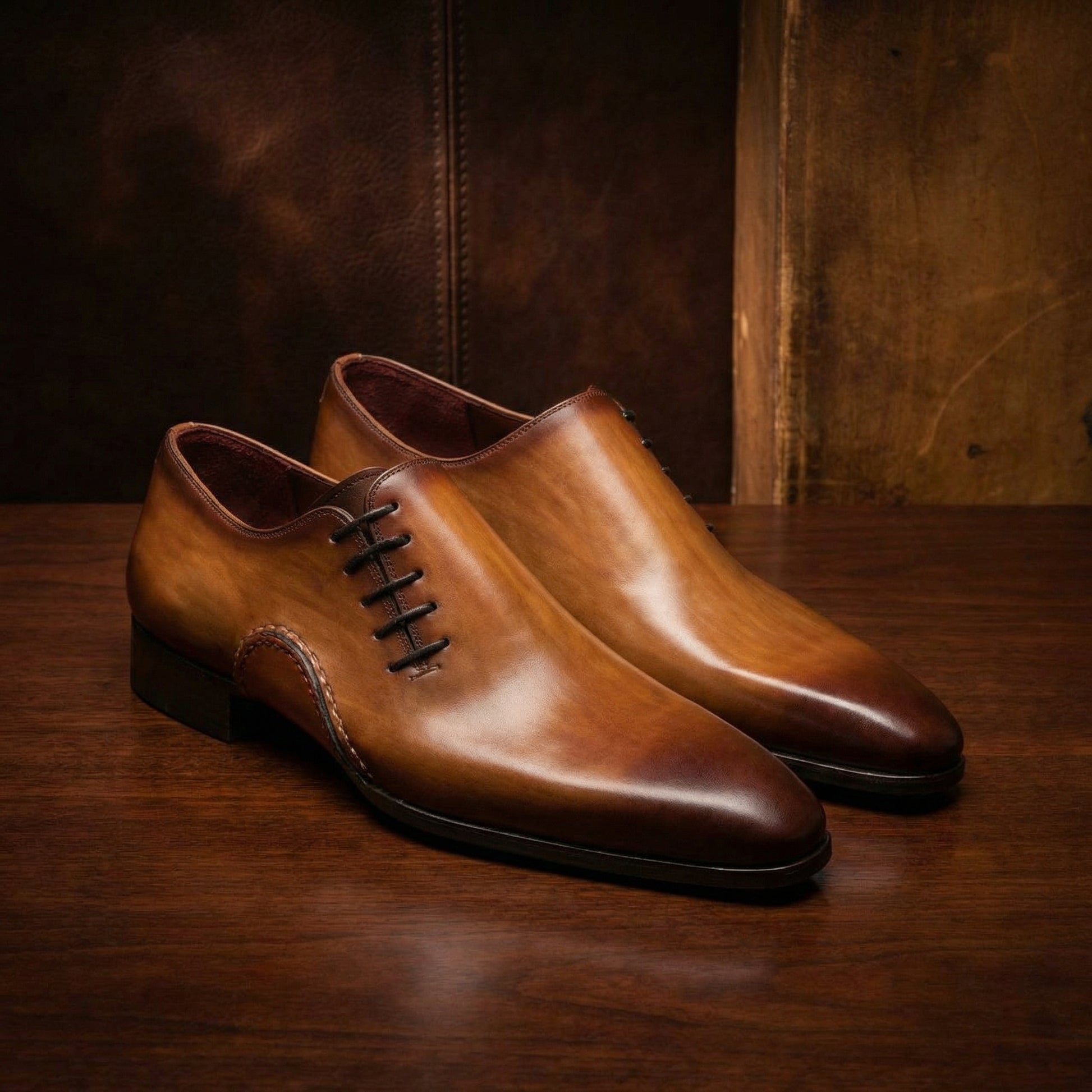 Brown Leather Balranald Oxfords Shoes