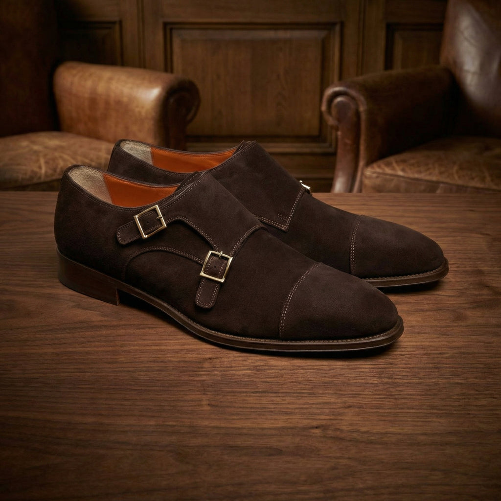 Brown Suede Castle Monk Straps