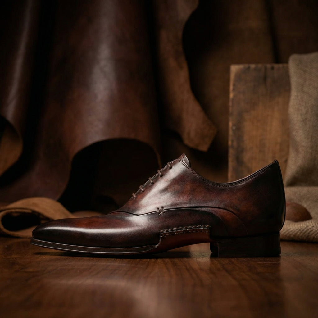 Height Increasing Brown Leather Coonamble Oxfords Shoes