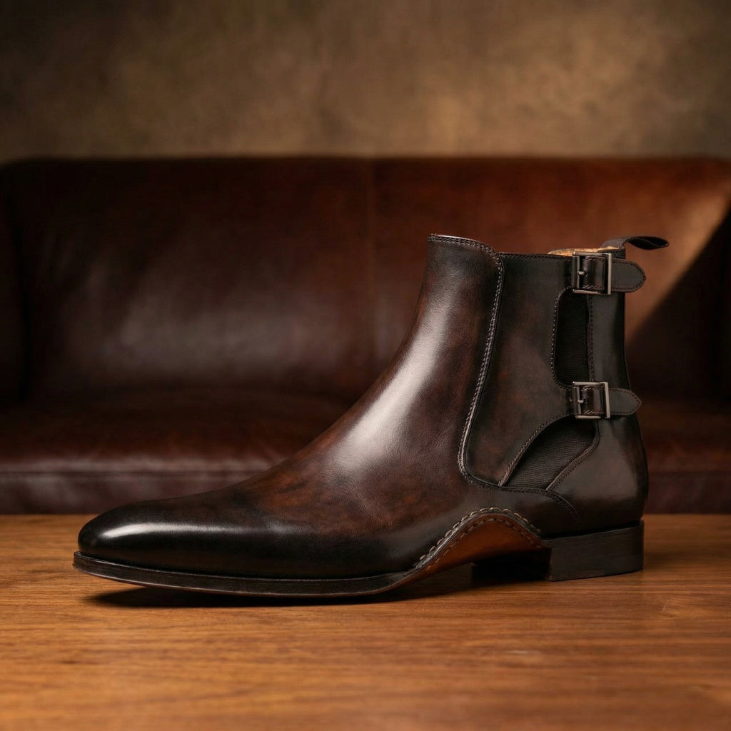 Brown Leather Forster Boots Shoes