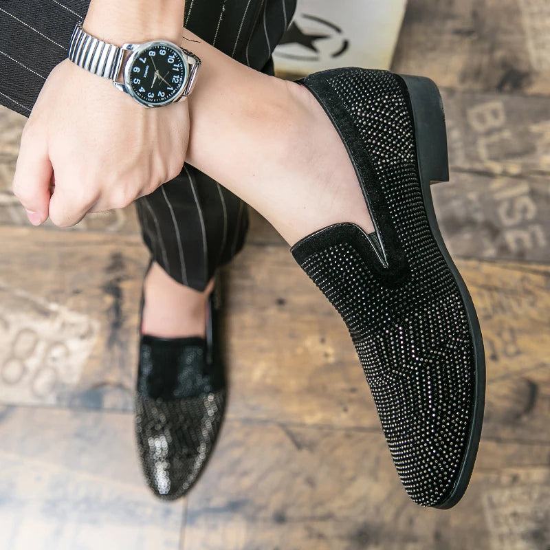Black Leather Hand Work Zardozi Peshawari Loafers | Wedding Shoes for Groom | Shoes for Haldi Mehendi Sangeet