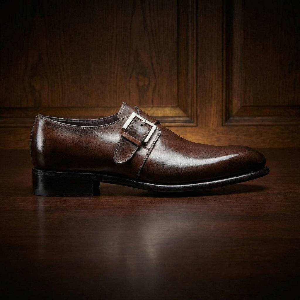 Brown Leather Bromley Monk Straps