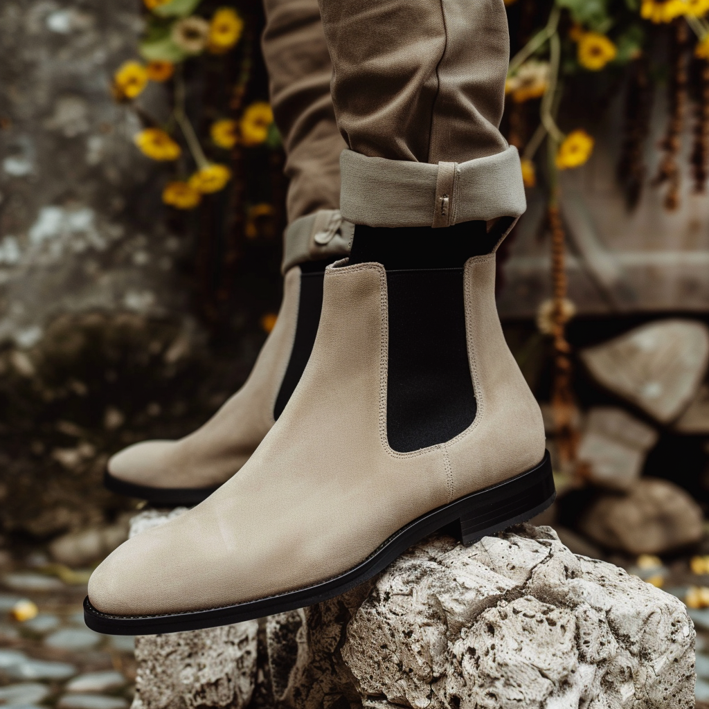 Beige Suede Bartolomeo Chelsea Boot : The Dapper Edit