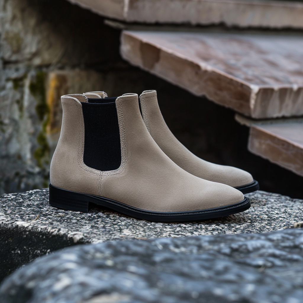 Beige Suede Bartolomeo Chelsea Boot : The Dapper Edit
