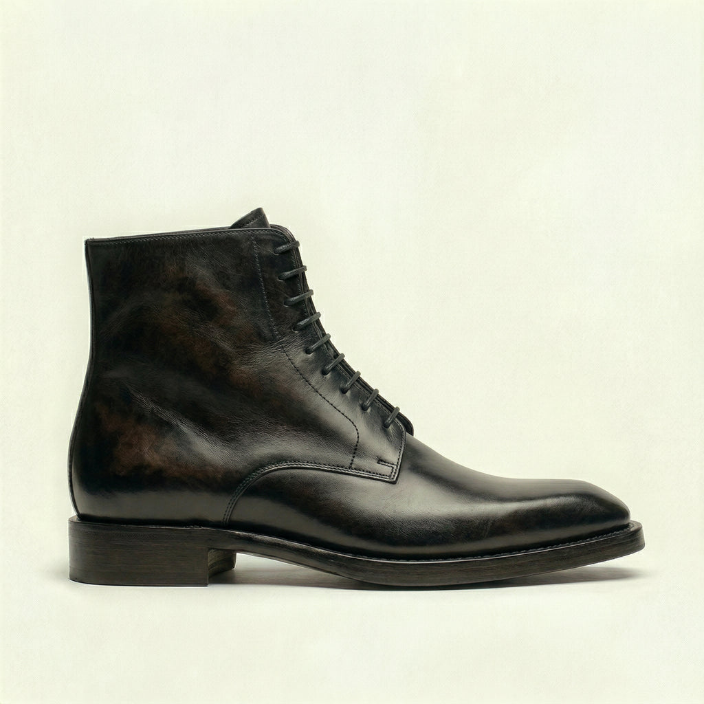 Black Leather Lucente Derby Boot