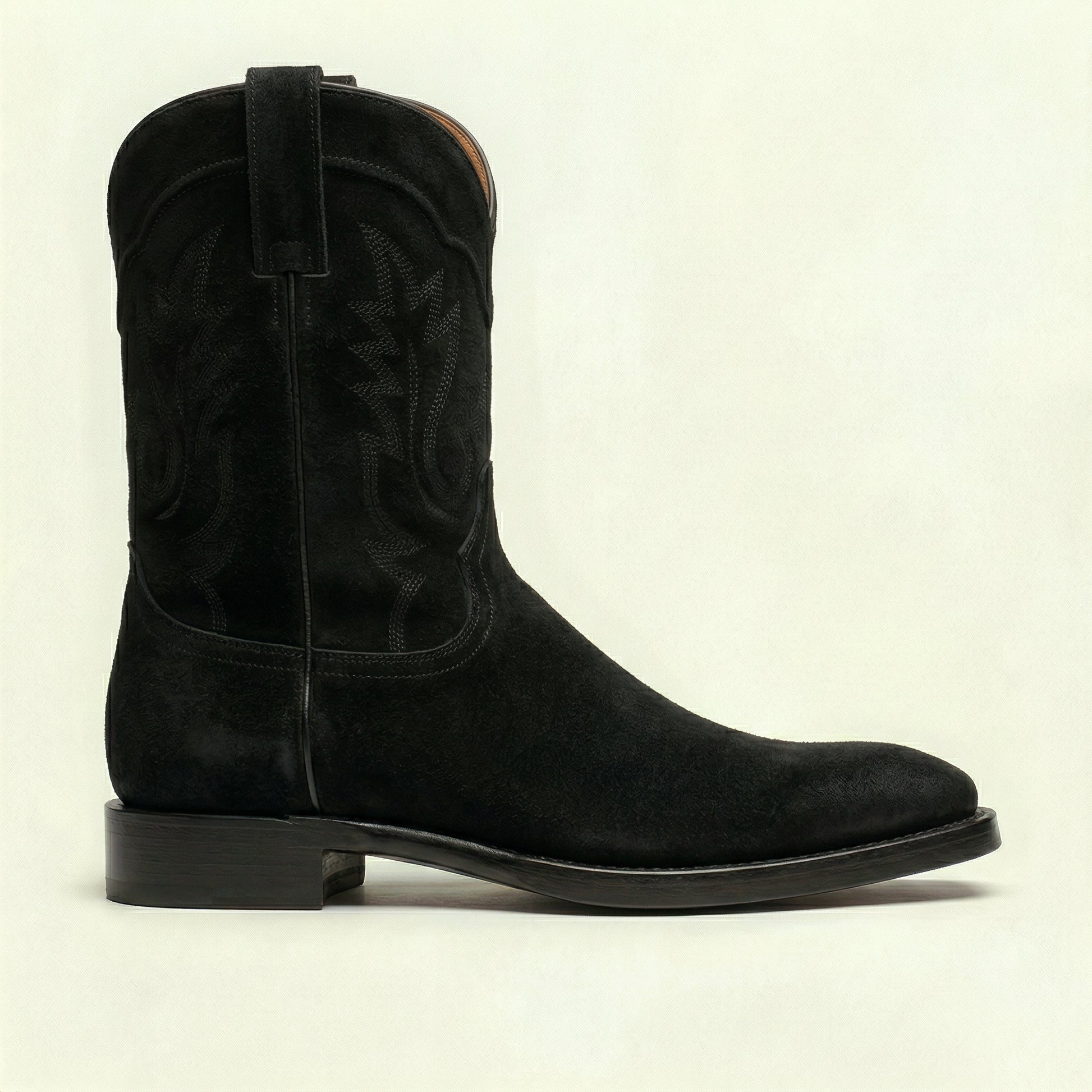 Black Suede Lucente Cowboy Boot