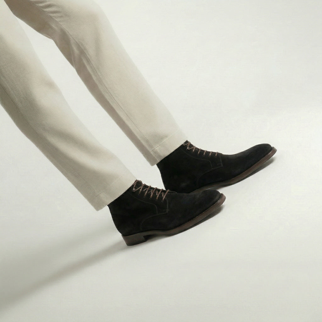 Black Suede Lucente Derby Boot