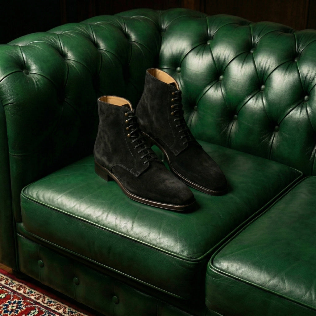 Black Suede Lucente Derby Boot