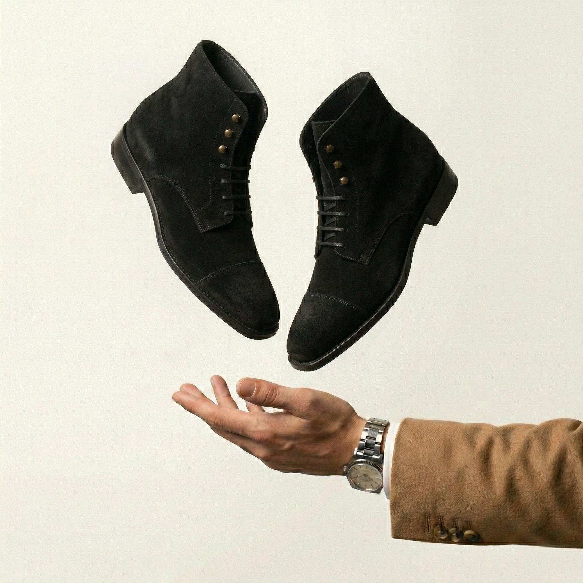 Black Suede Lucente Derby Boot