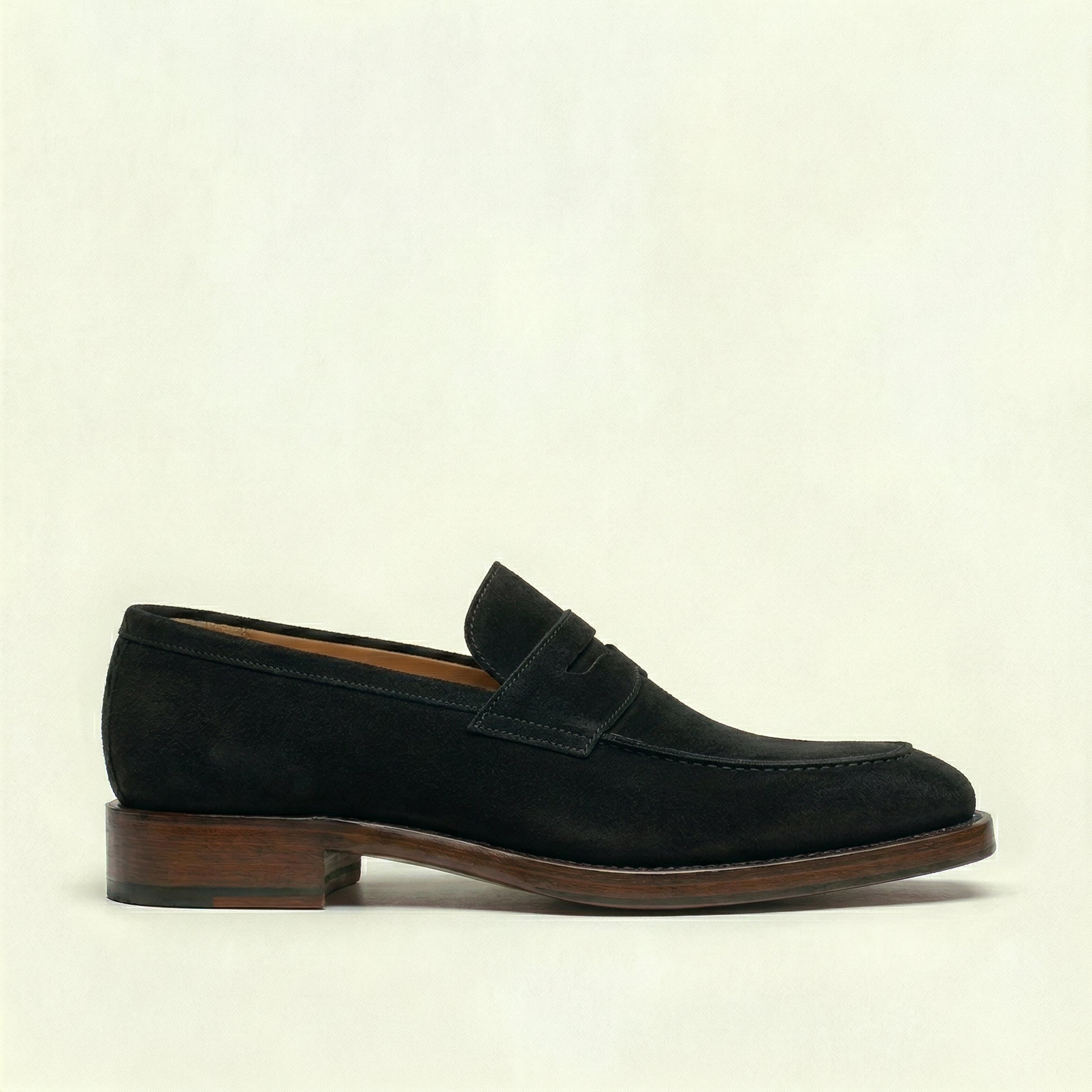 Black Suede Lucente Penny Loafer Shoes
