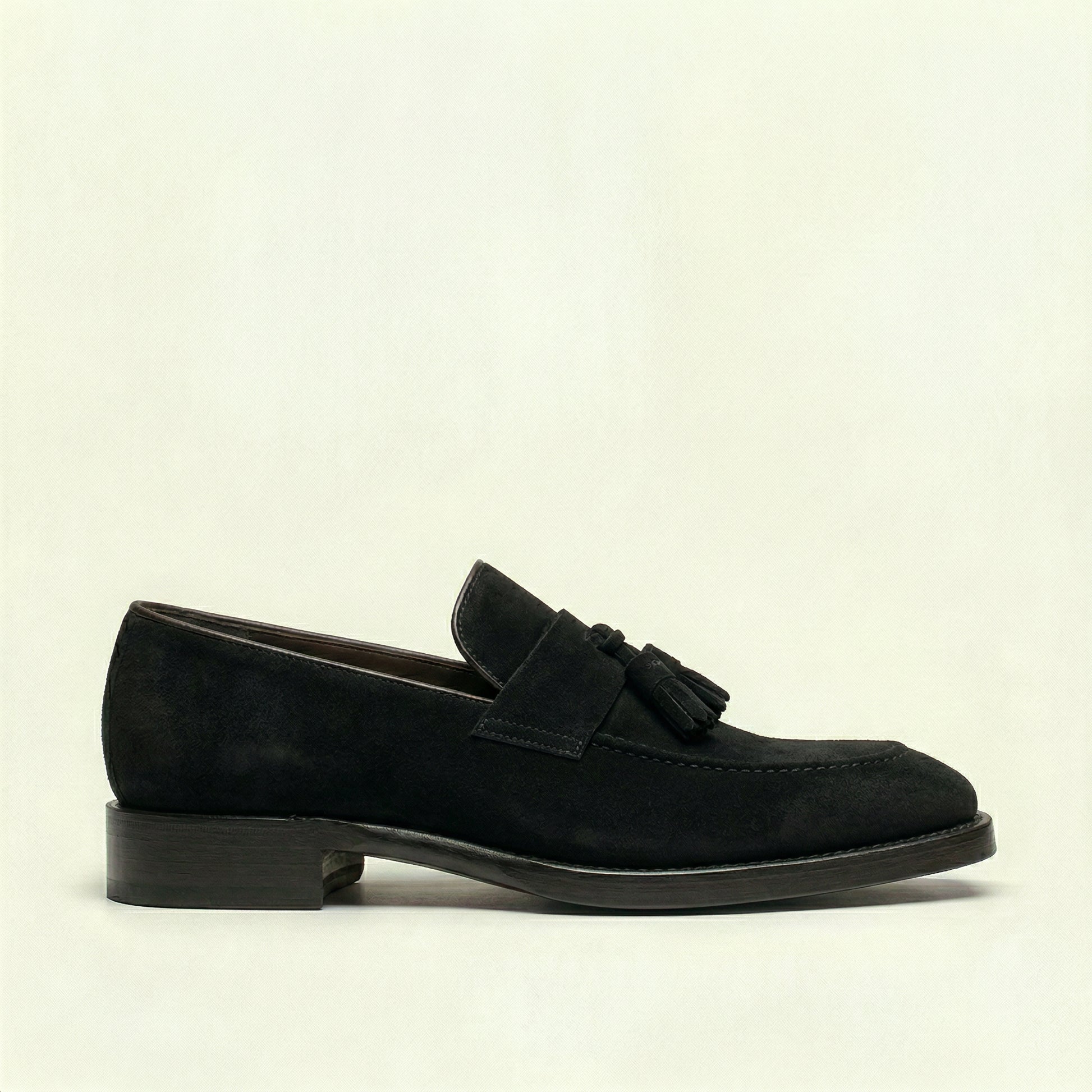 Black Suede Lucente Tassel Loafers