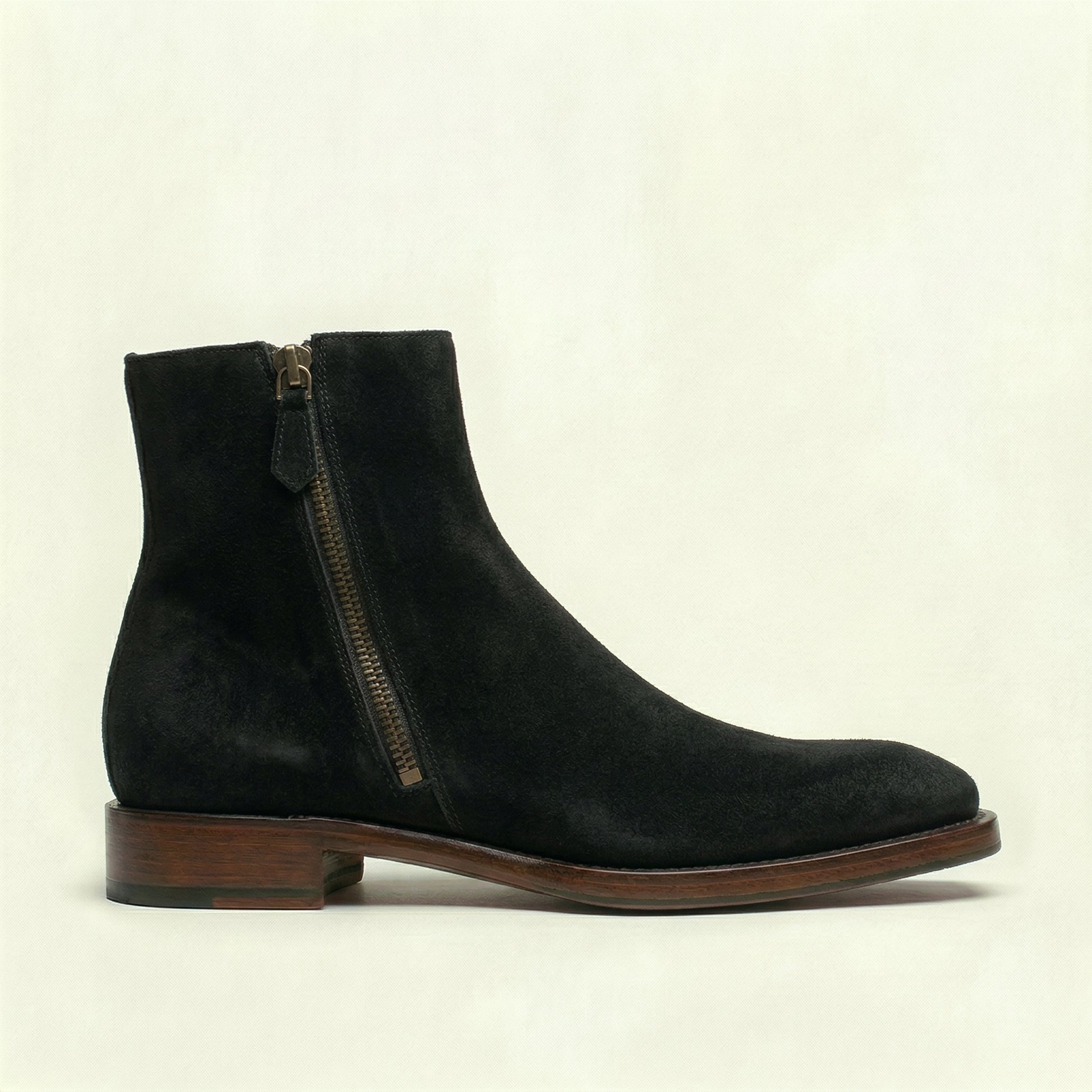 Black Suede Lucente Zipper Boots