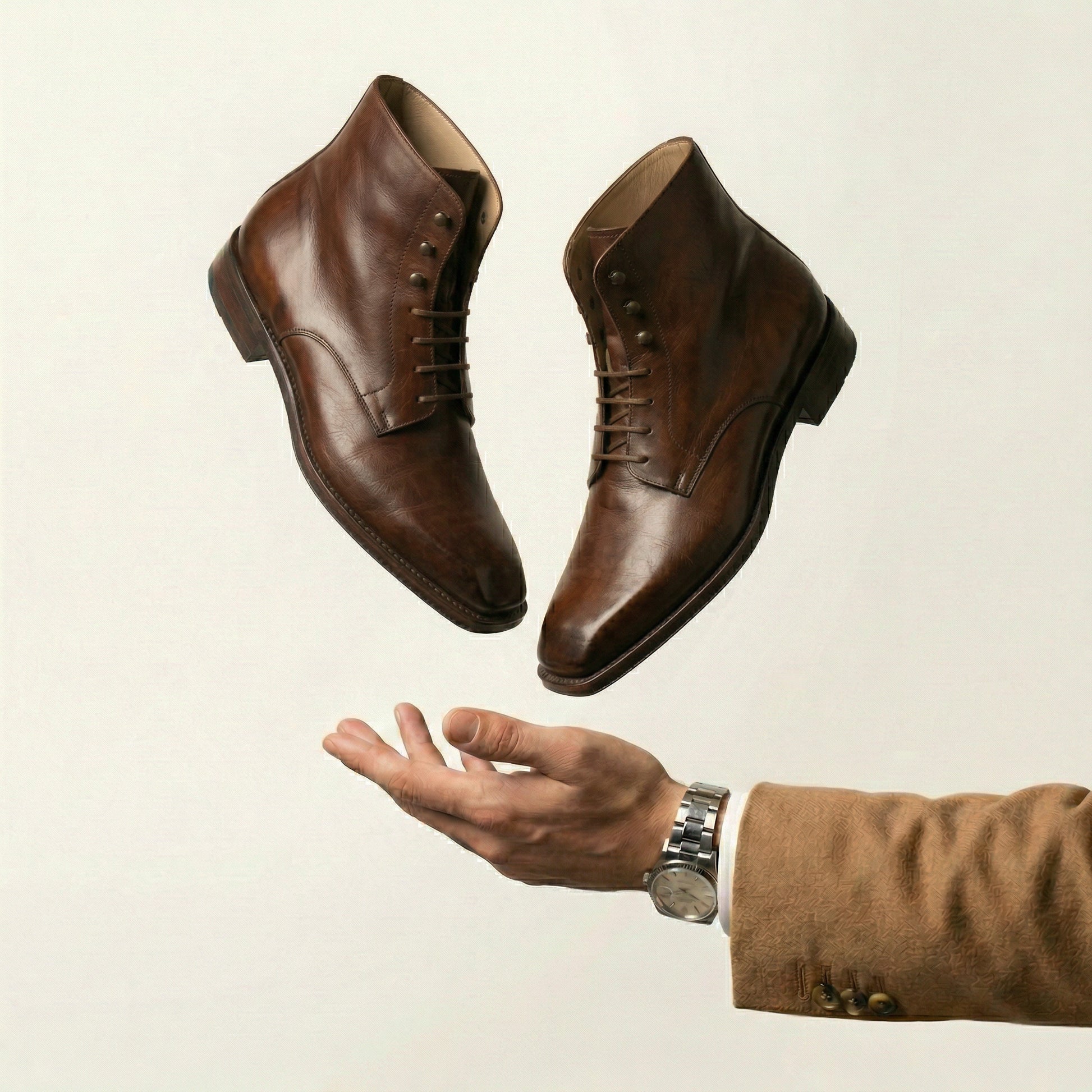 Brown Leather Lucente Derby Boot