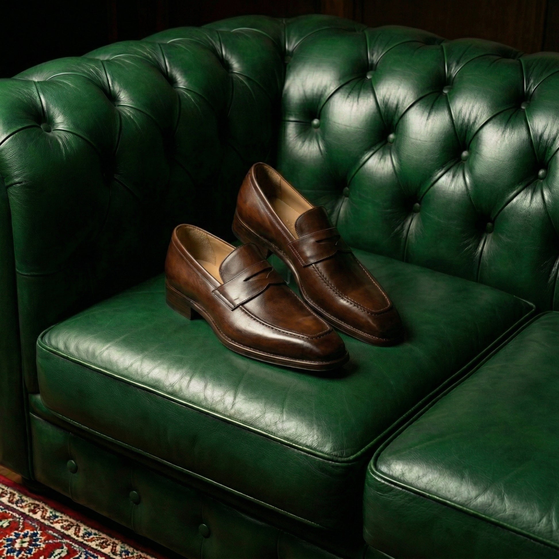 Brown Leather Lucente Penny Loafer Shoes