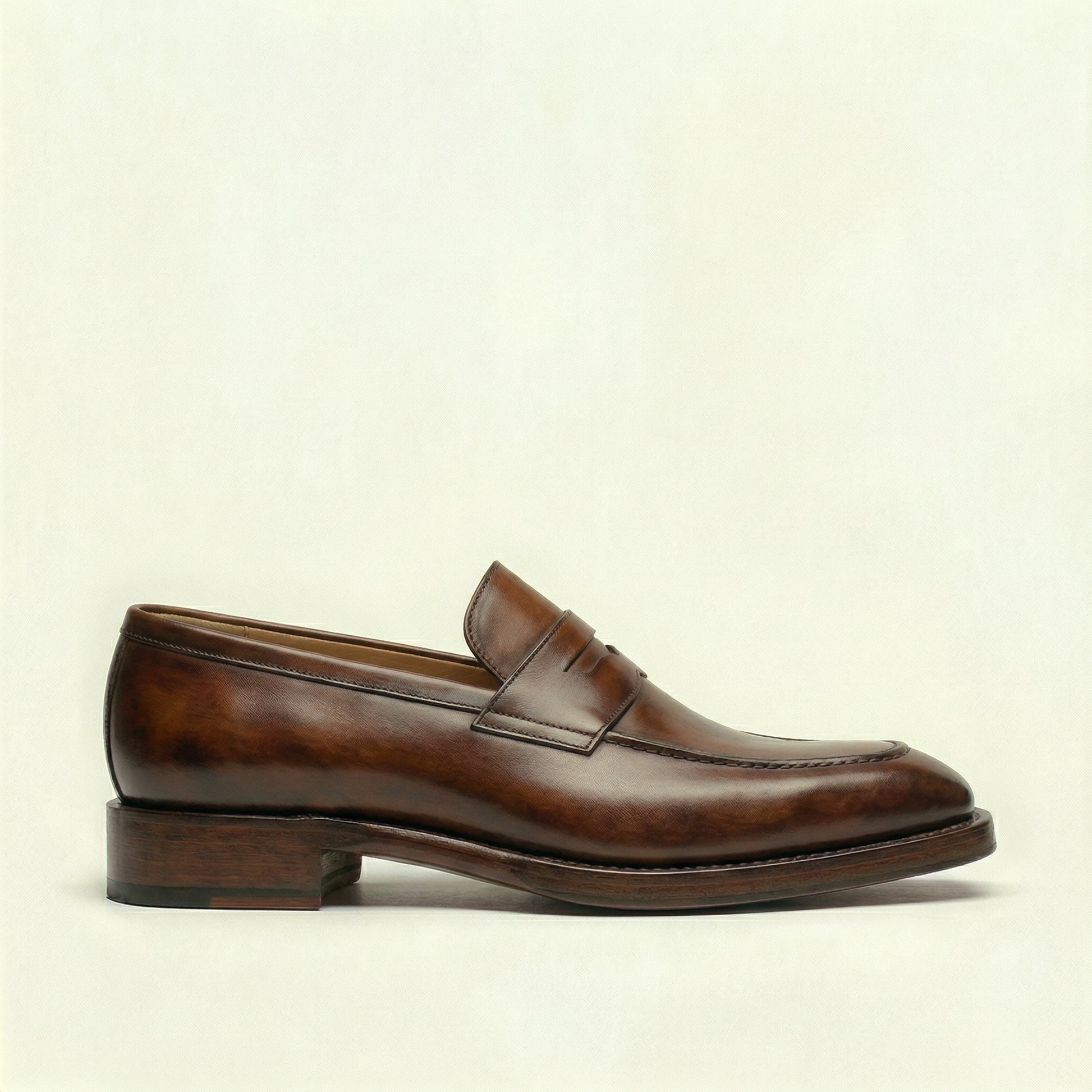 Brown Leather Lucente Penny Loafer Shoes