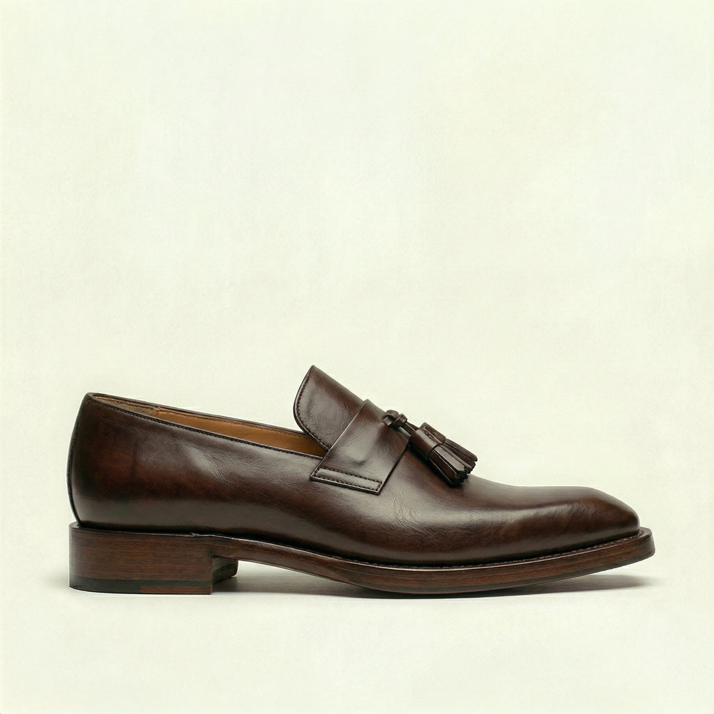 Brown Leather Lucente Tassel Loafers