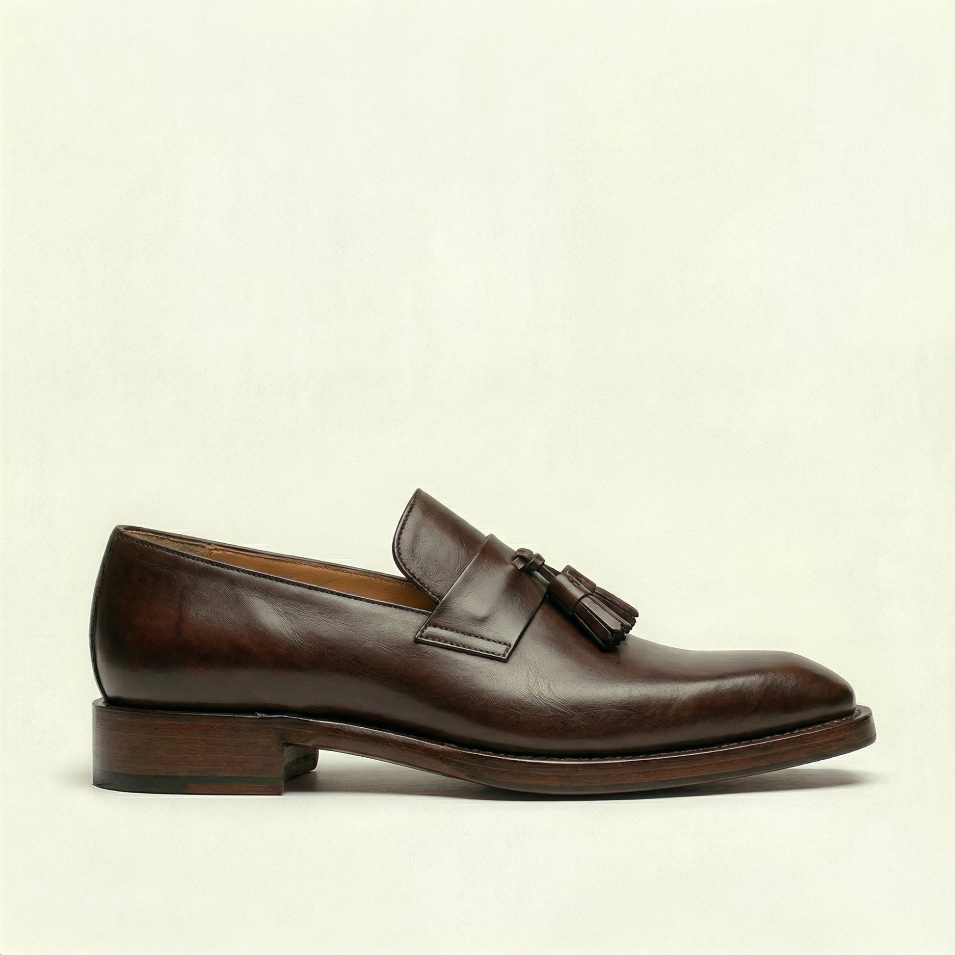 Brown Leather Lucente Tassel Loafers