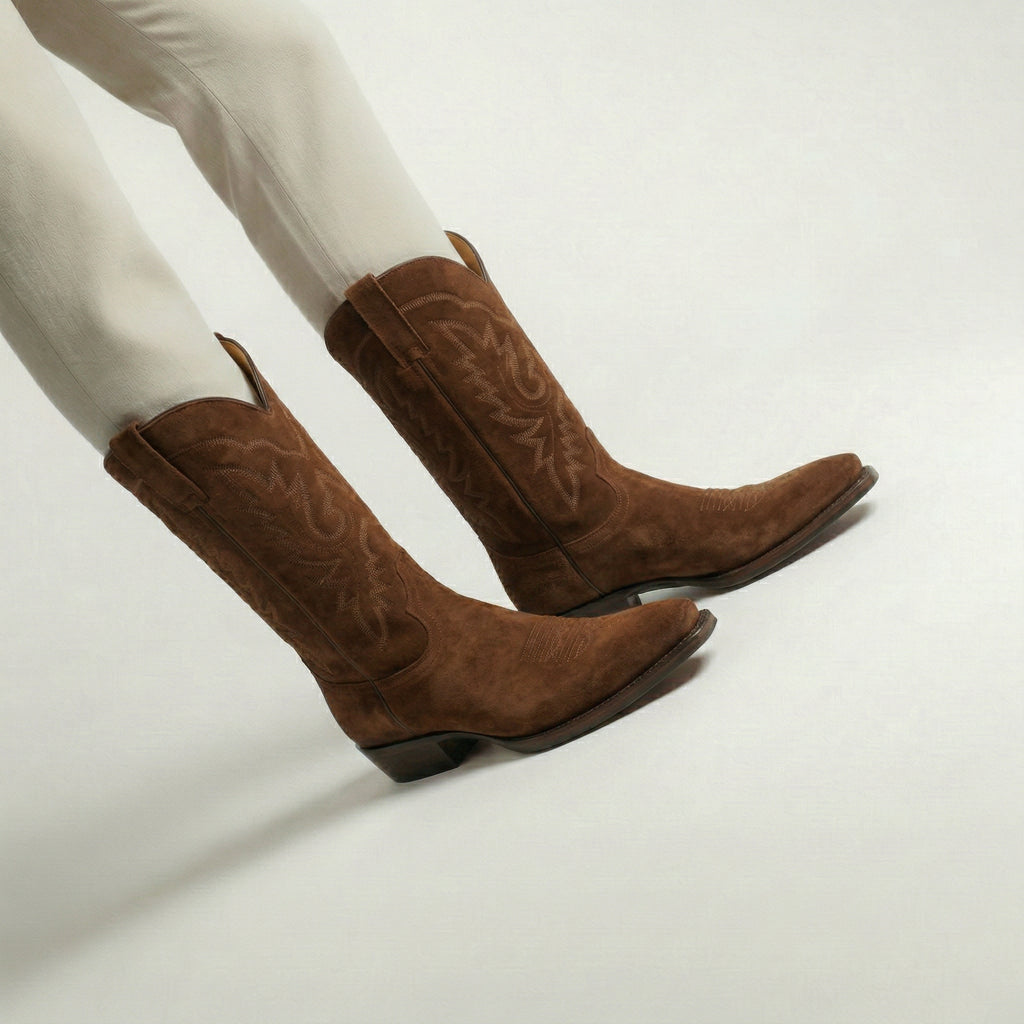 Brown Suede Lucente Cowboy Boot