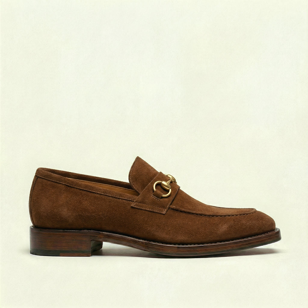 Brown Suede Lucente Horse Bit Loafer
