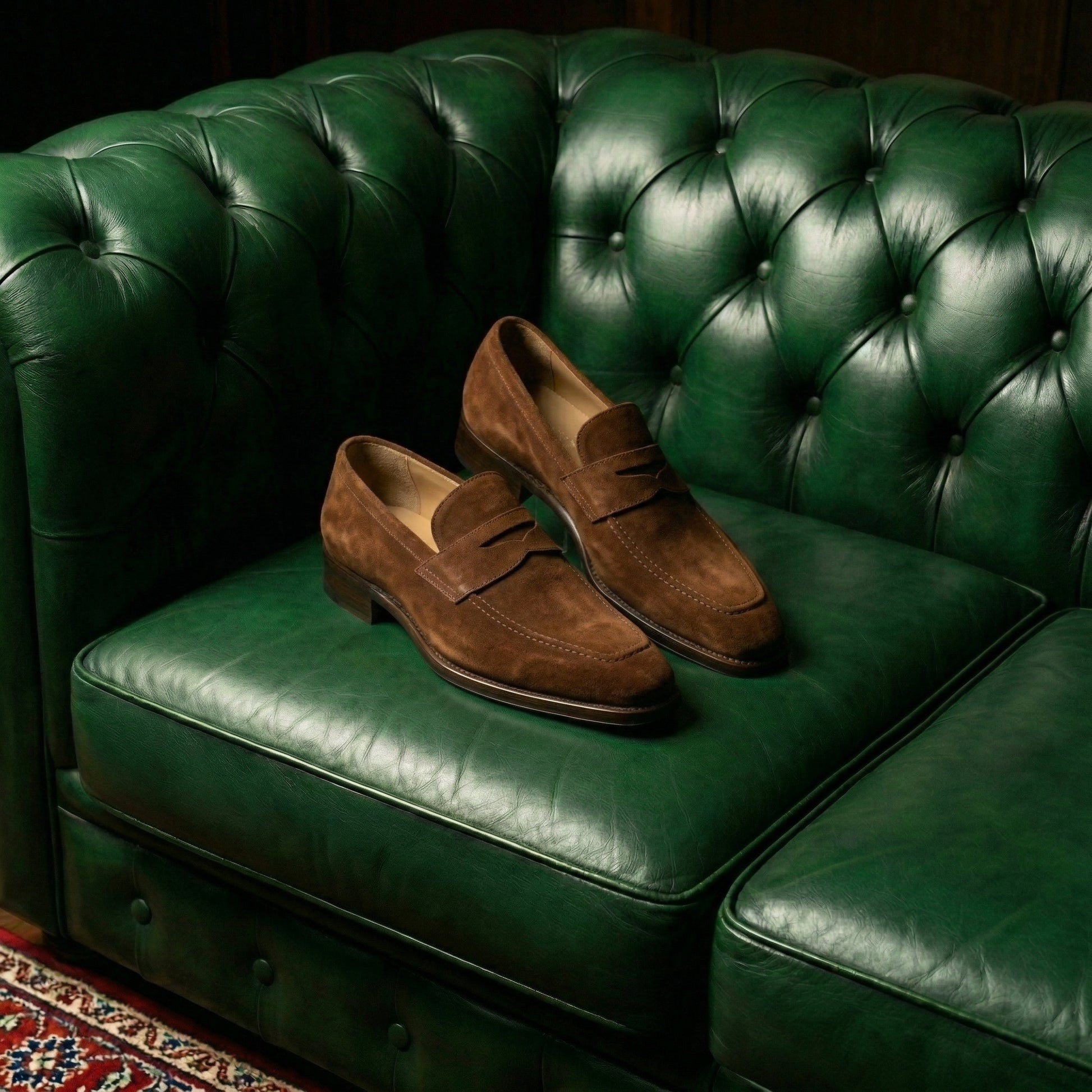 Brown Suede Lucente Penny Loafer Shoes