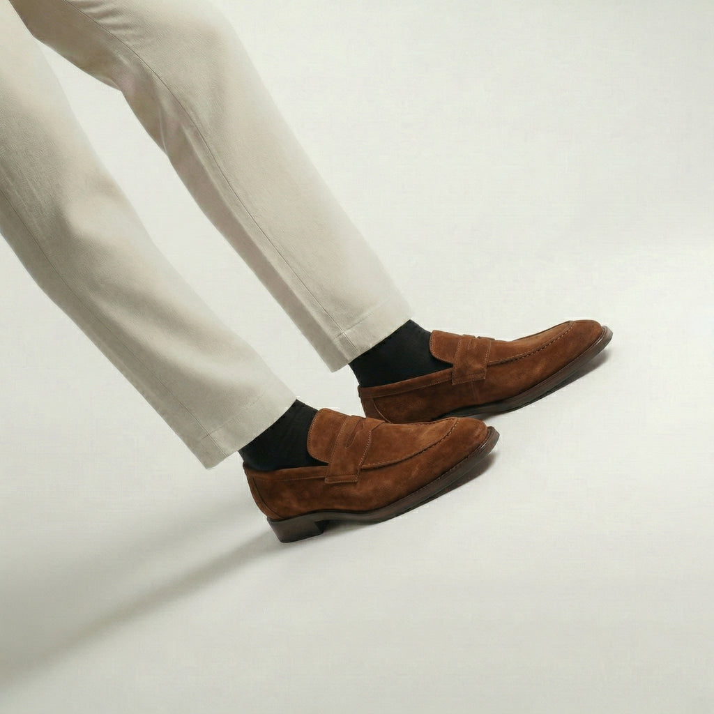 Brown Suede Lucente Penny Loafer Shoes