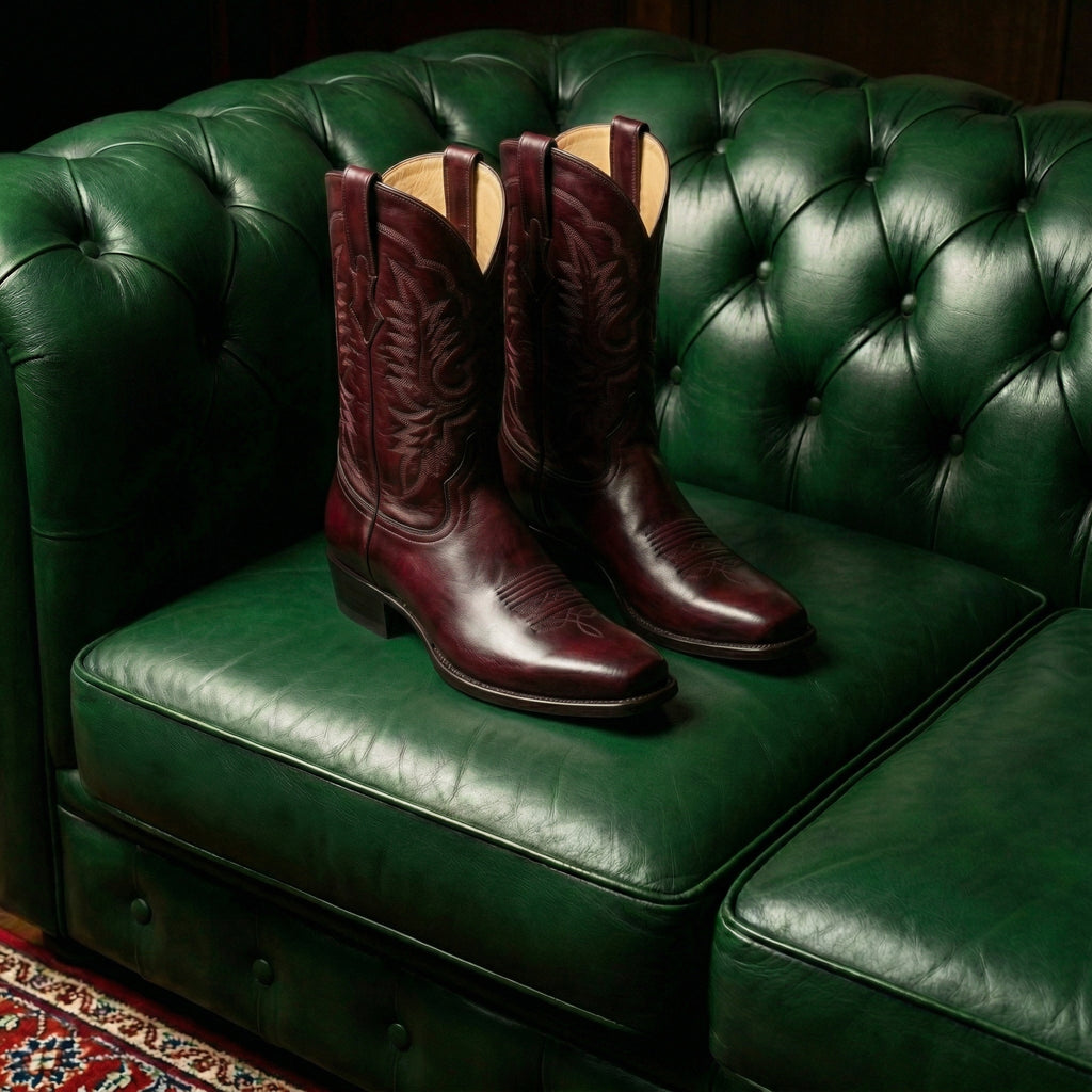 Burgundy Leather Lucente Cowboy Boot