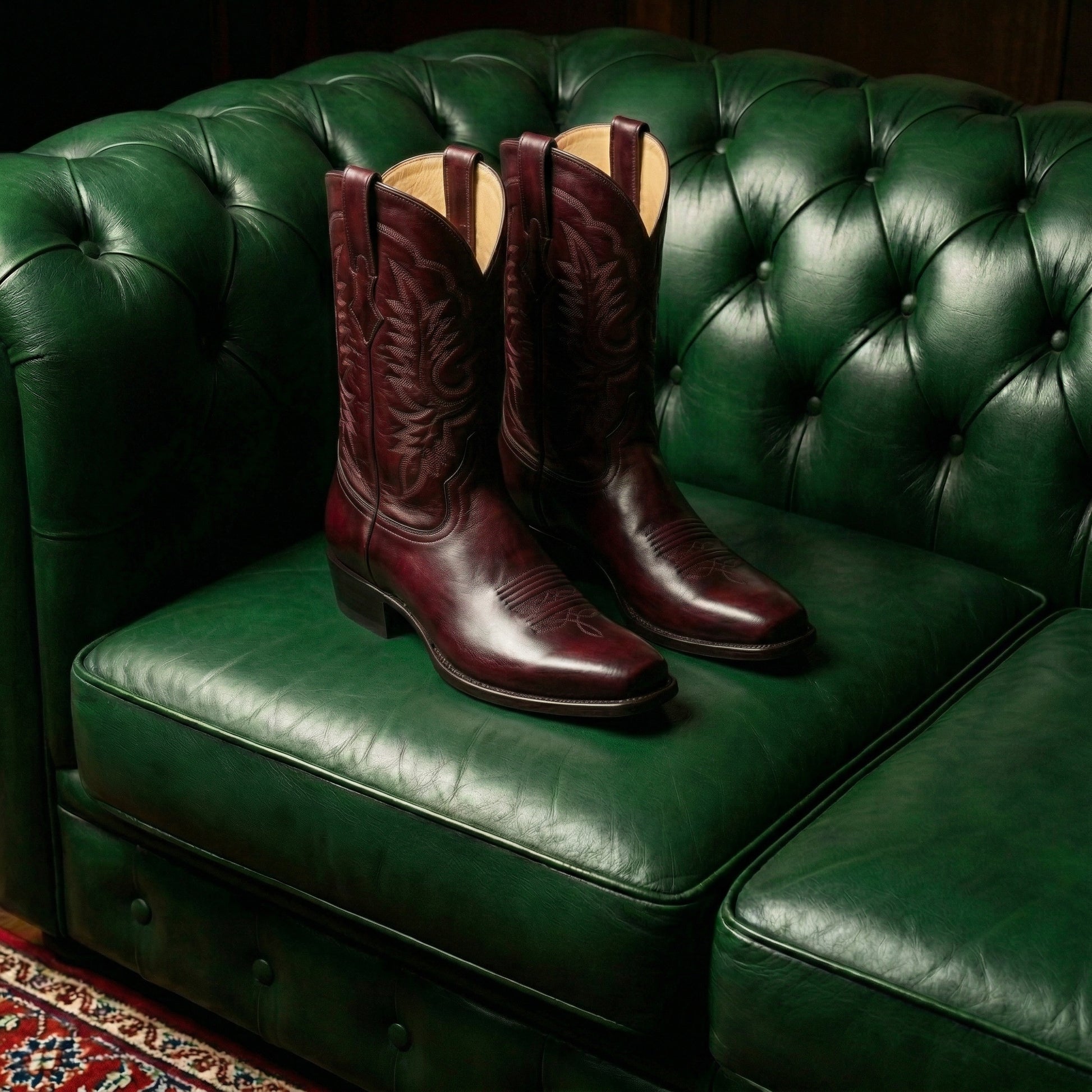 Burgundy Leather Lucente Cowboy Boot