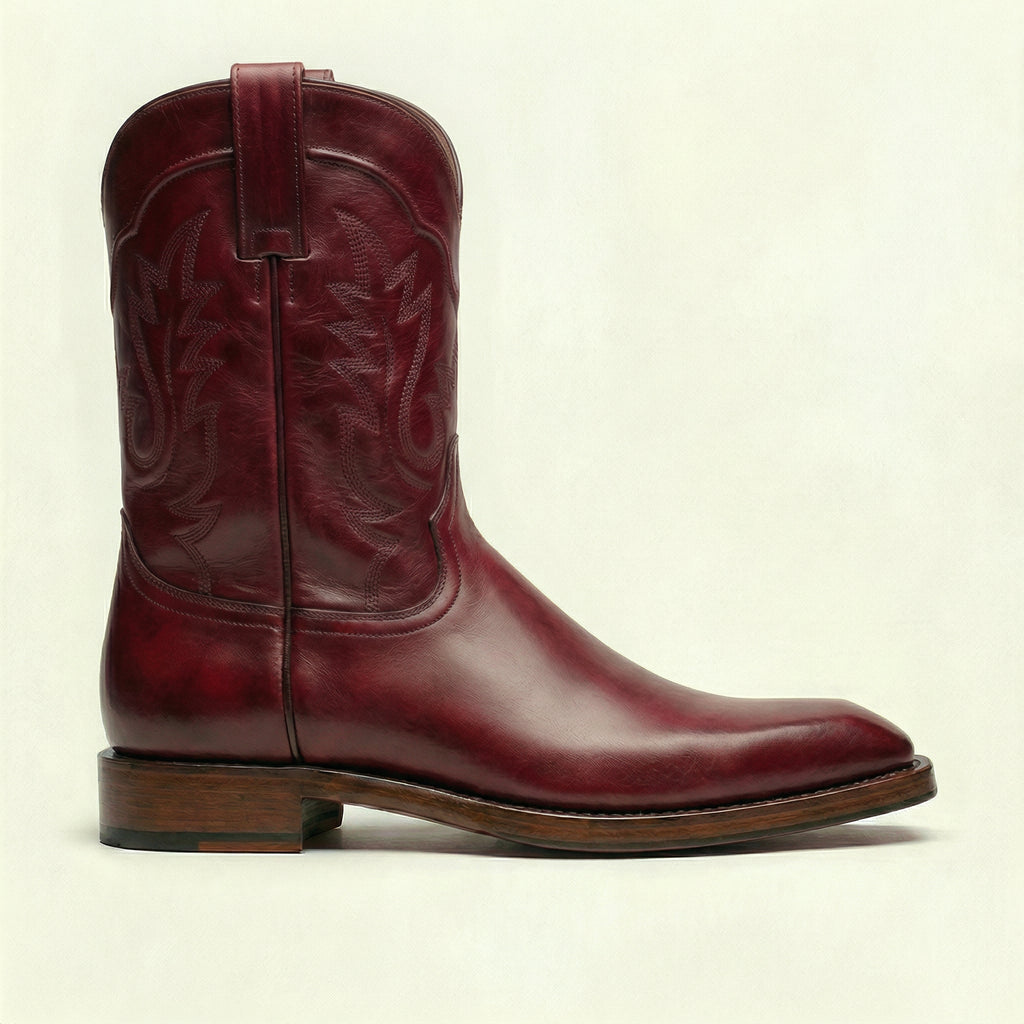 Burgundy Leather Lucente Cowboy Boot