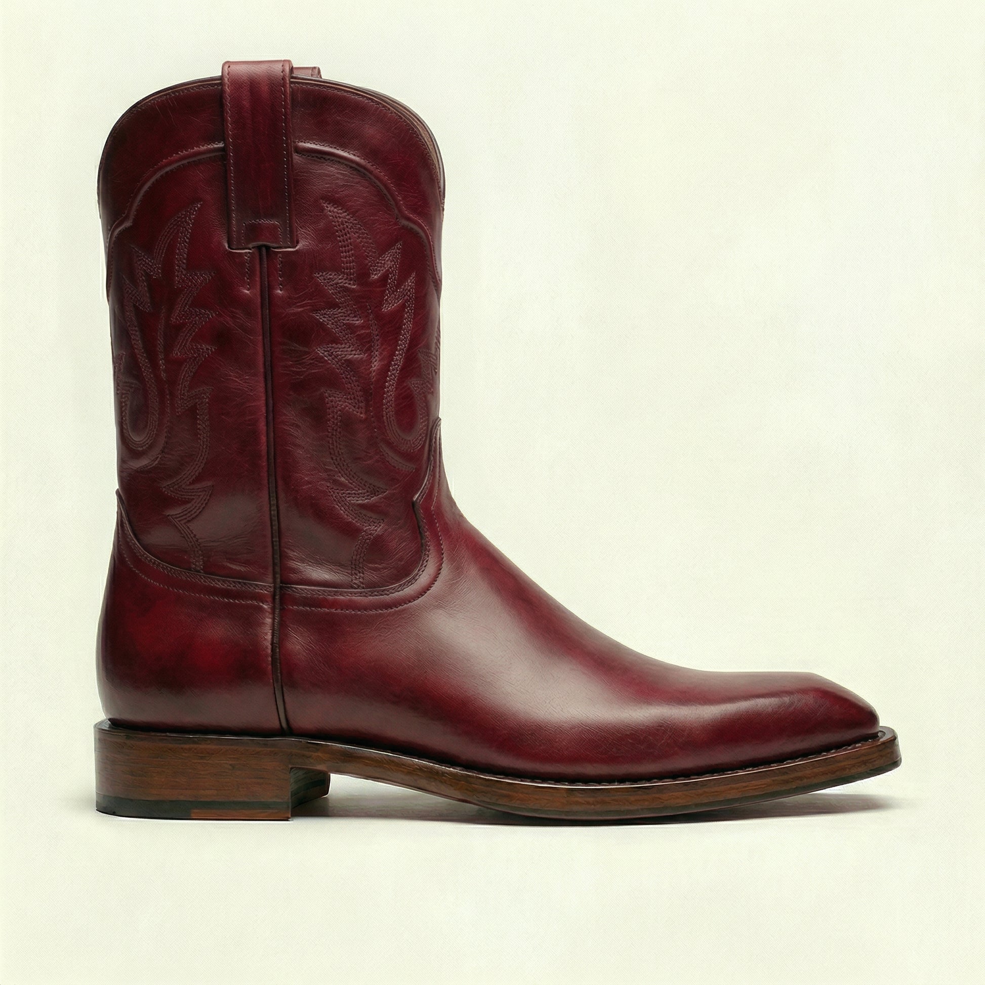 Burgundy Leather Lucente Cowboy Boot
