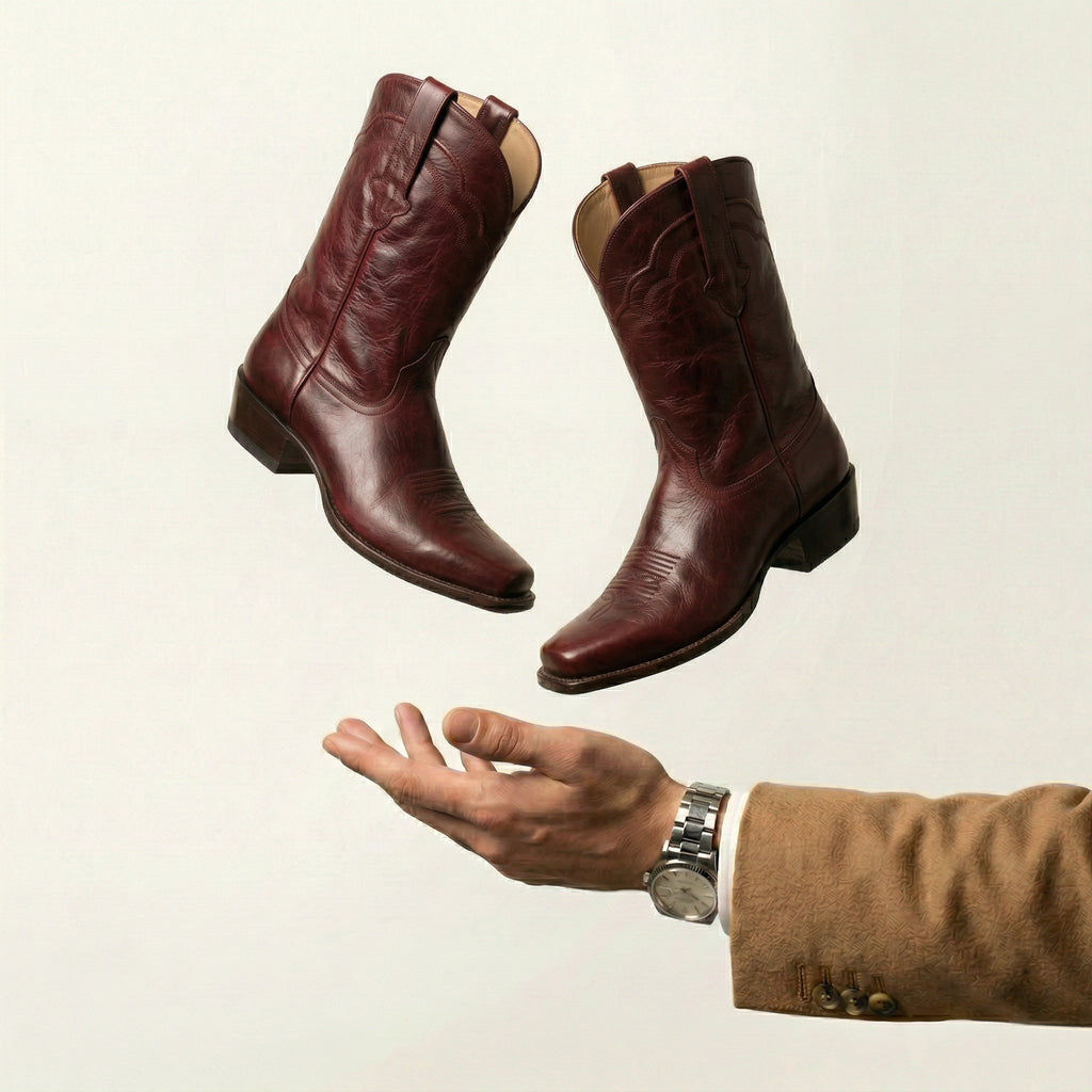 Burgundy Leather Lucente Cowboy Boot