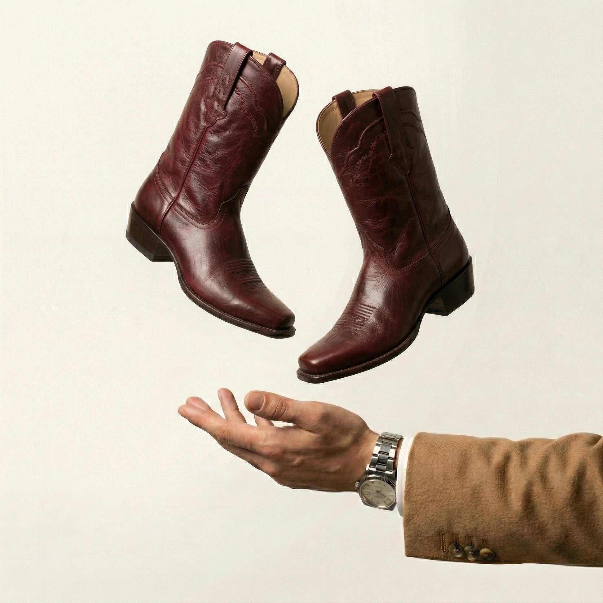 Burgundy Leather Lucente Cowboy Boot