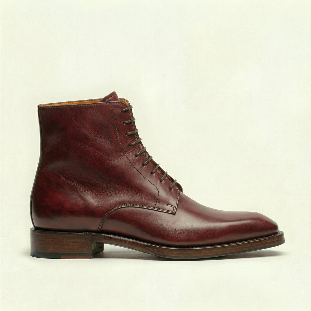 Burgundy Leather Lucente Derby Boot