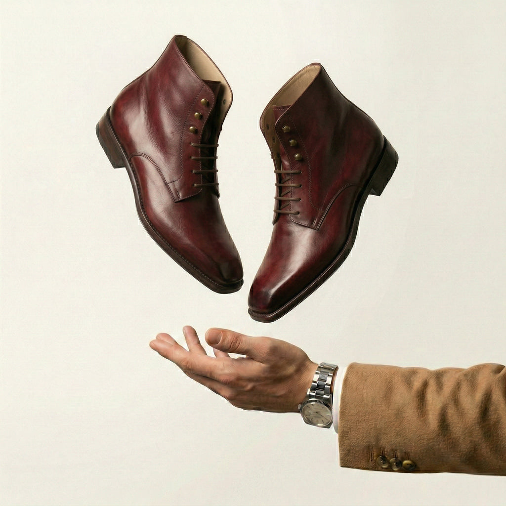 Burgundy Leather Lucente Derby Boot