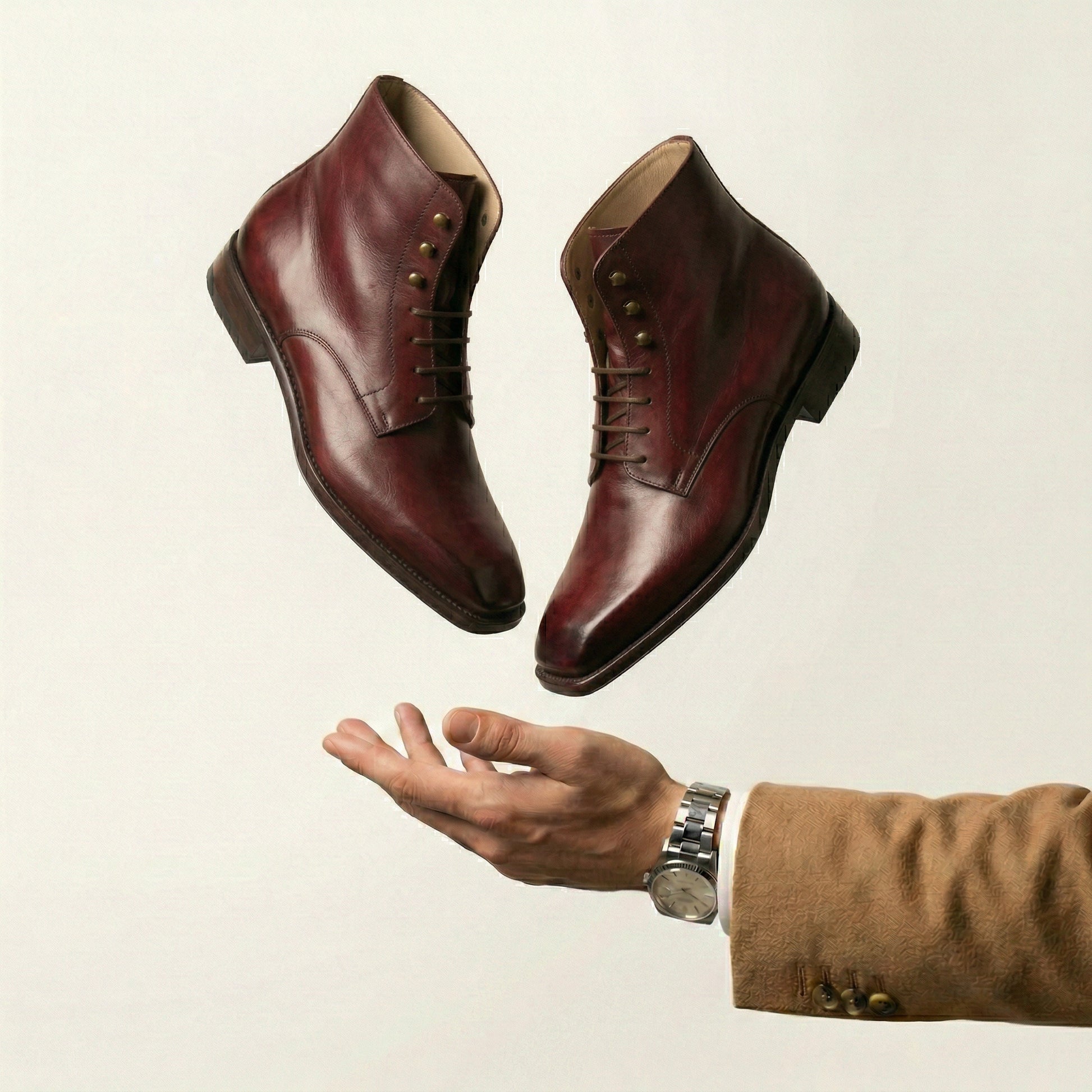 Burgundy Leather Lucente Derby Boot