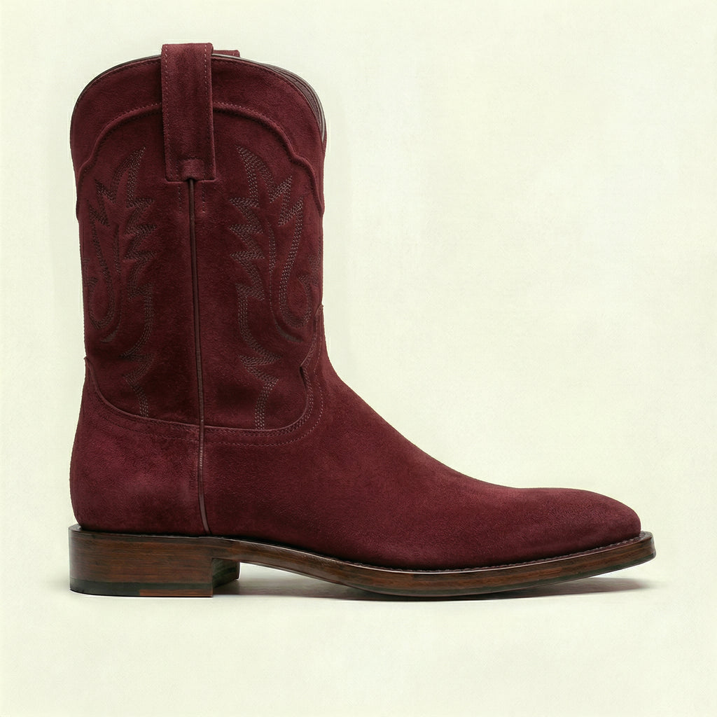 Burgundy Suede Lucente Cowboy Boot