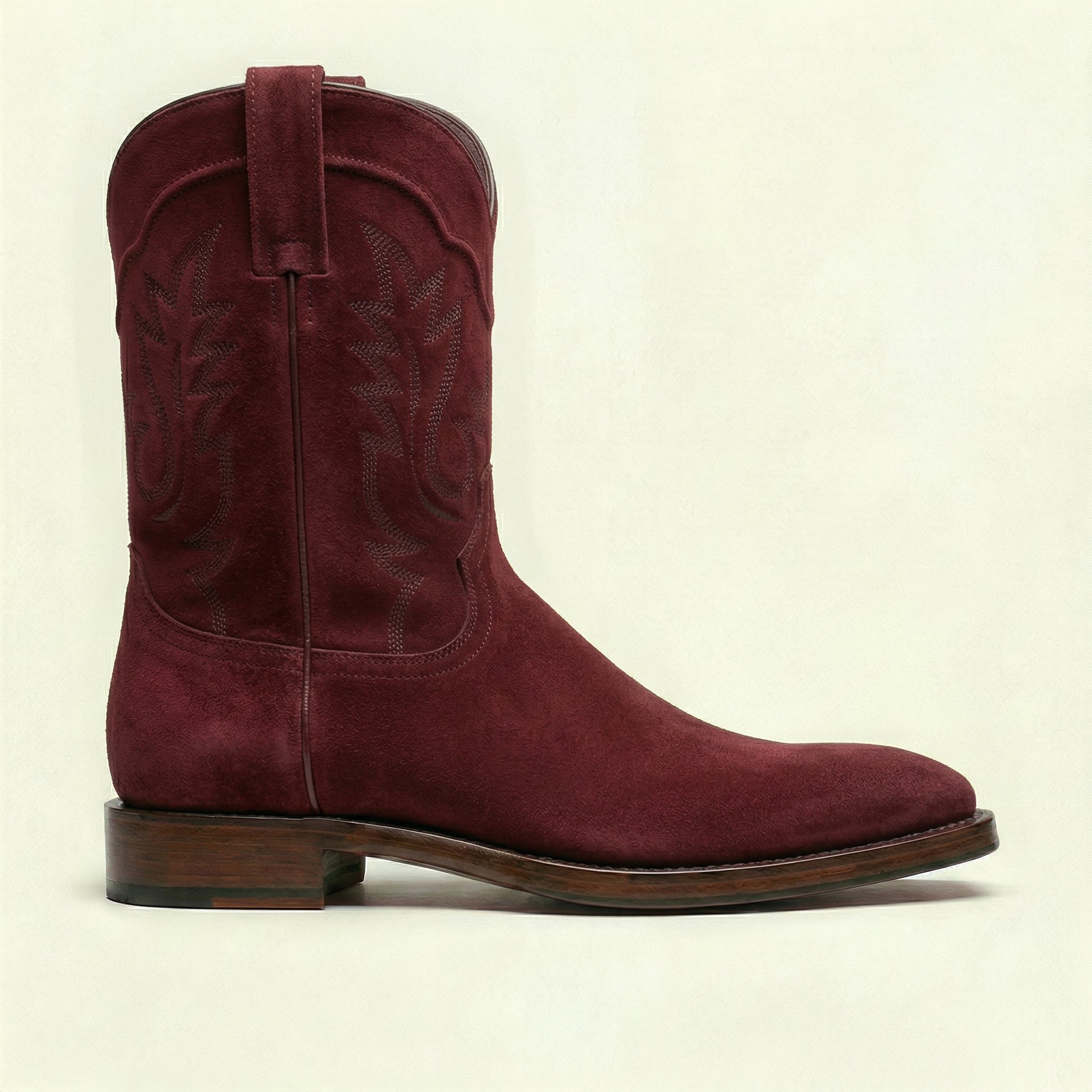 Burgundy Suede Lucente Cowboy Boot