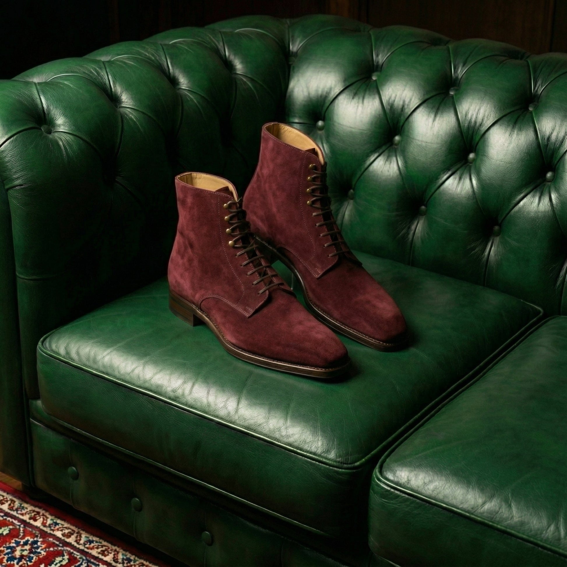 Burgundy Suede Lucente Derby Boot