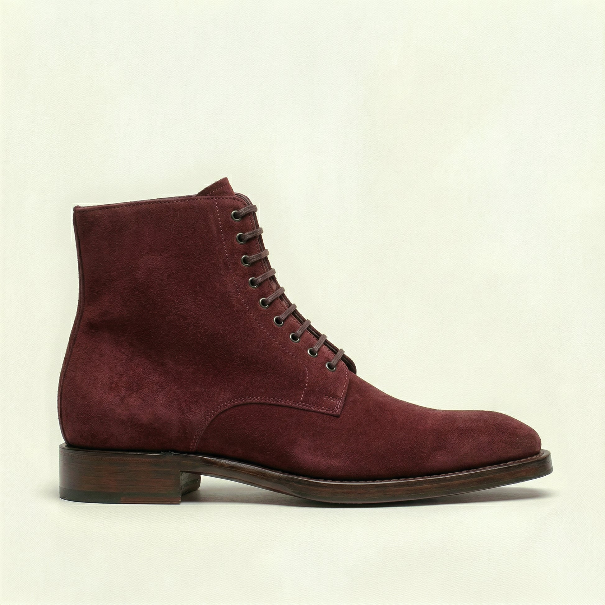Burgundy Suede Lucente Derby Boot