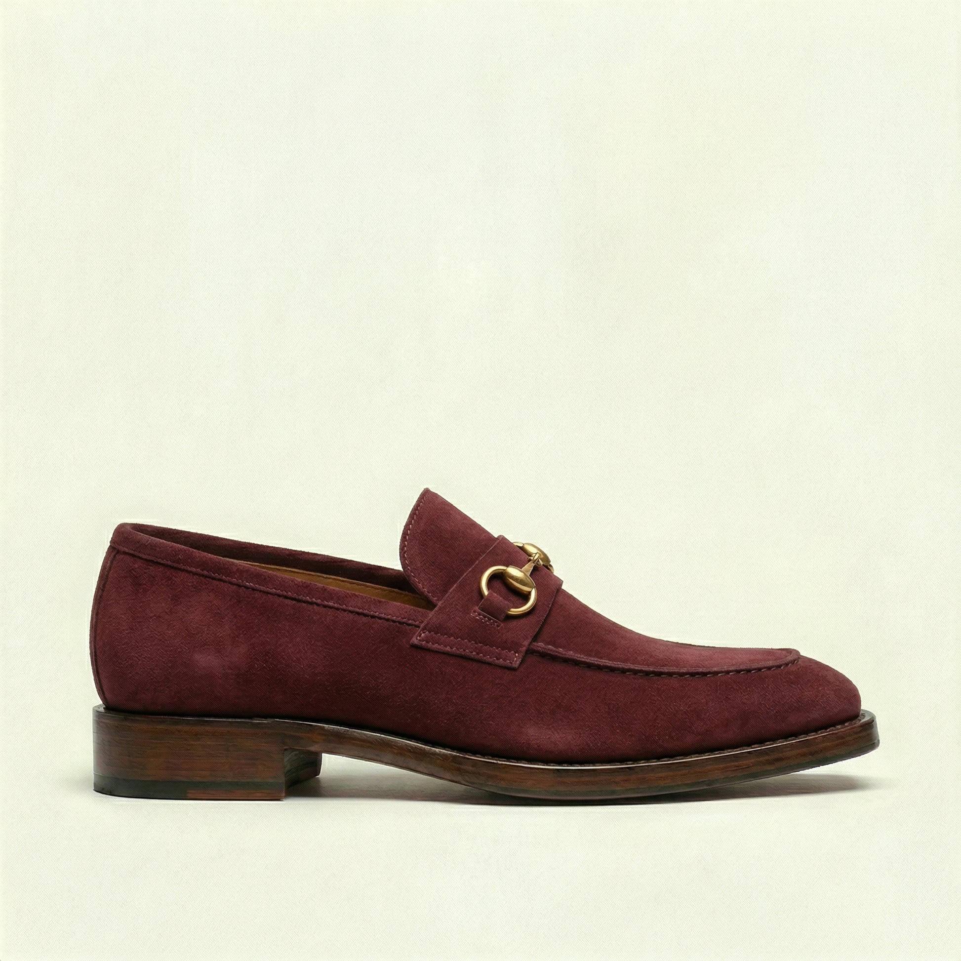 Burgundy Suede Lucente Penny Loafer Shoes