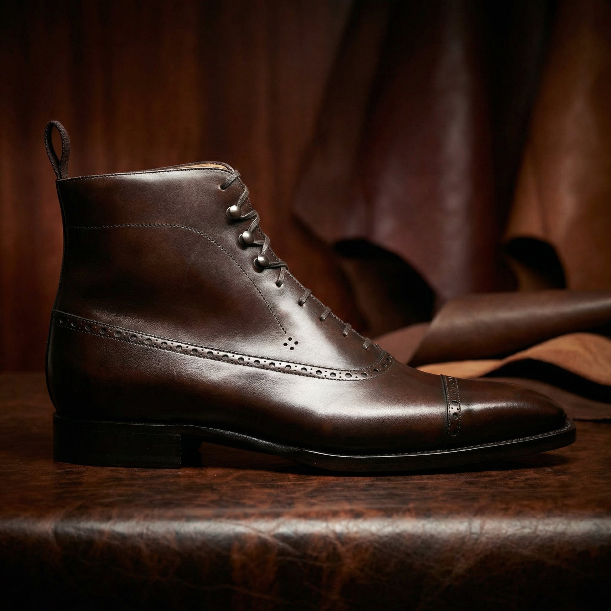 Brown Leather Clifton Lace Up Boots