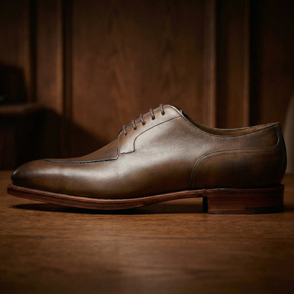 Olive Green Leather Hamlet Derby Shoes