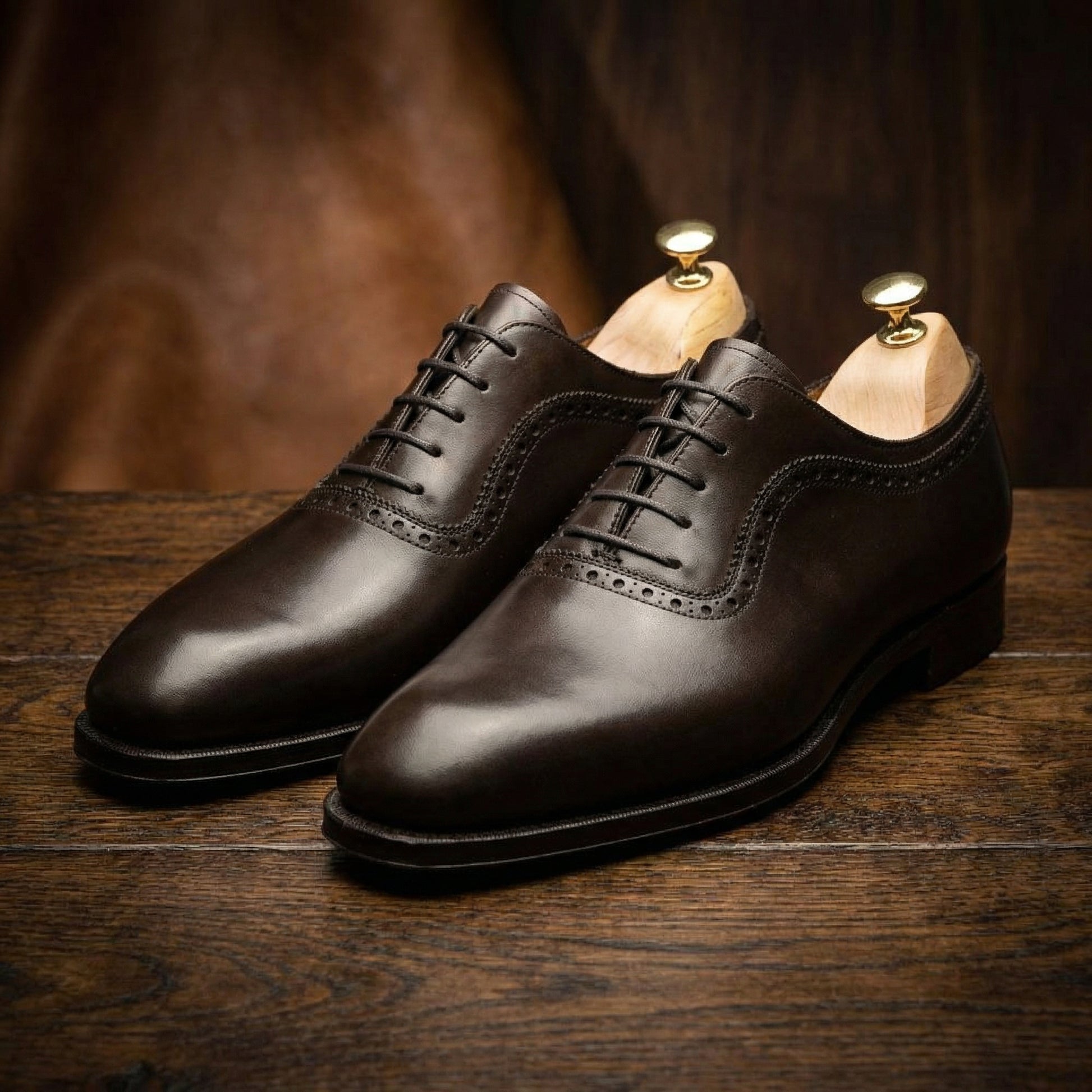Brown Leather Paveley Brogue Oxfords
