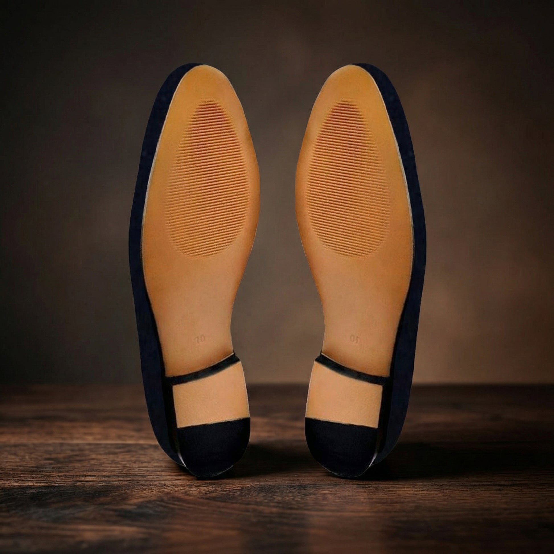Blue Velvet Beer Embroidered Loafers