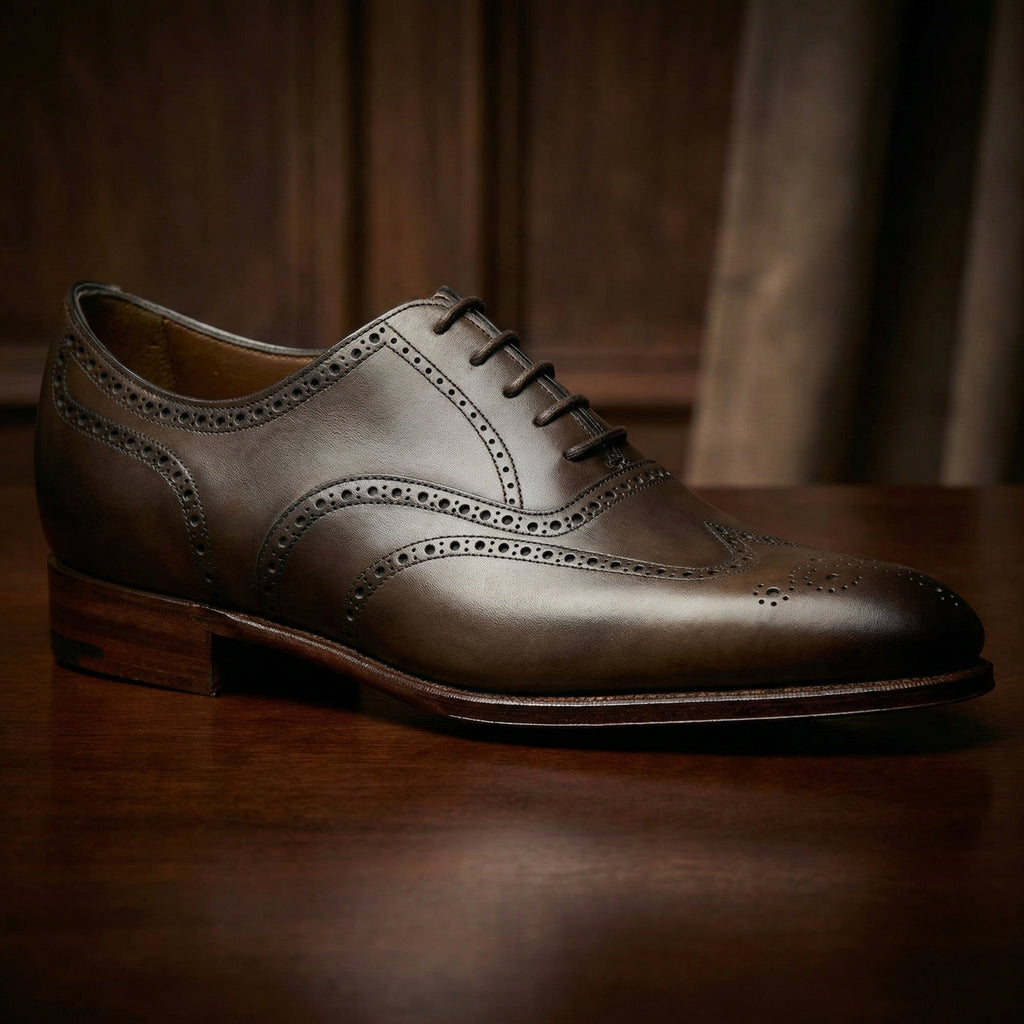 Height Increasing Olive Green Leather Wealden Oxfords